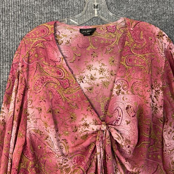 Vintage Lane Bryant Womens Fairy Whimsical Boho Romantic Blouse Size 22/24 Sheer - Picture 3 of 10